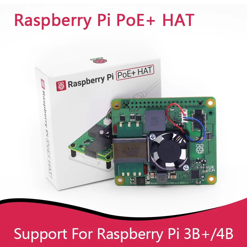 

Official Raspberry Pi PoE+ HAT / PoE HAT Powers A Raspberry Pi 4 & Pi 3 B+ Via An Ethernet Cable