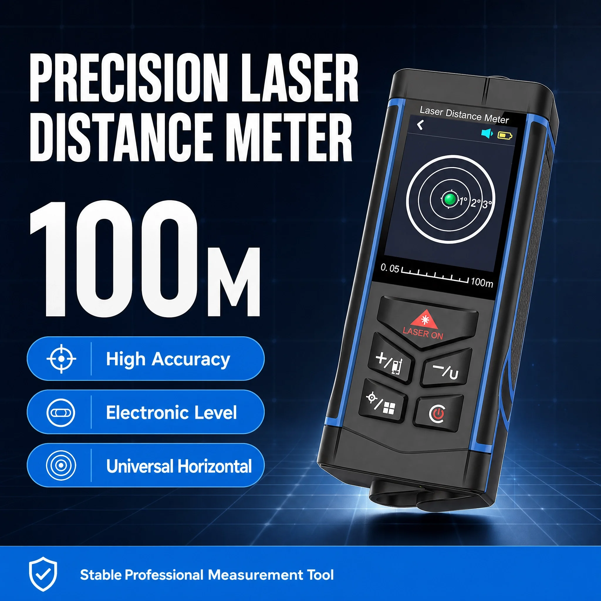 T5-DCA 100m Laser Distance Meter ±1mm Digital Rangefinder TFT-LCD Camera Aiming IP40 Waterproof Area Volume Pythagorean Tool