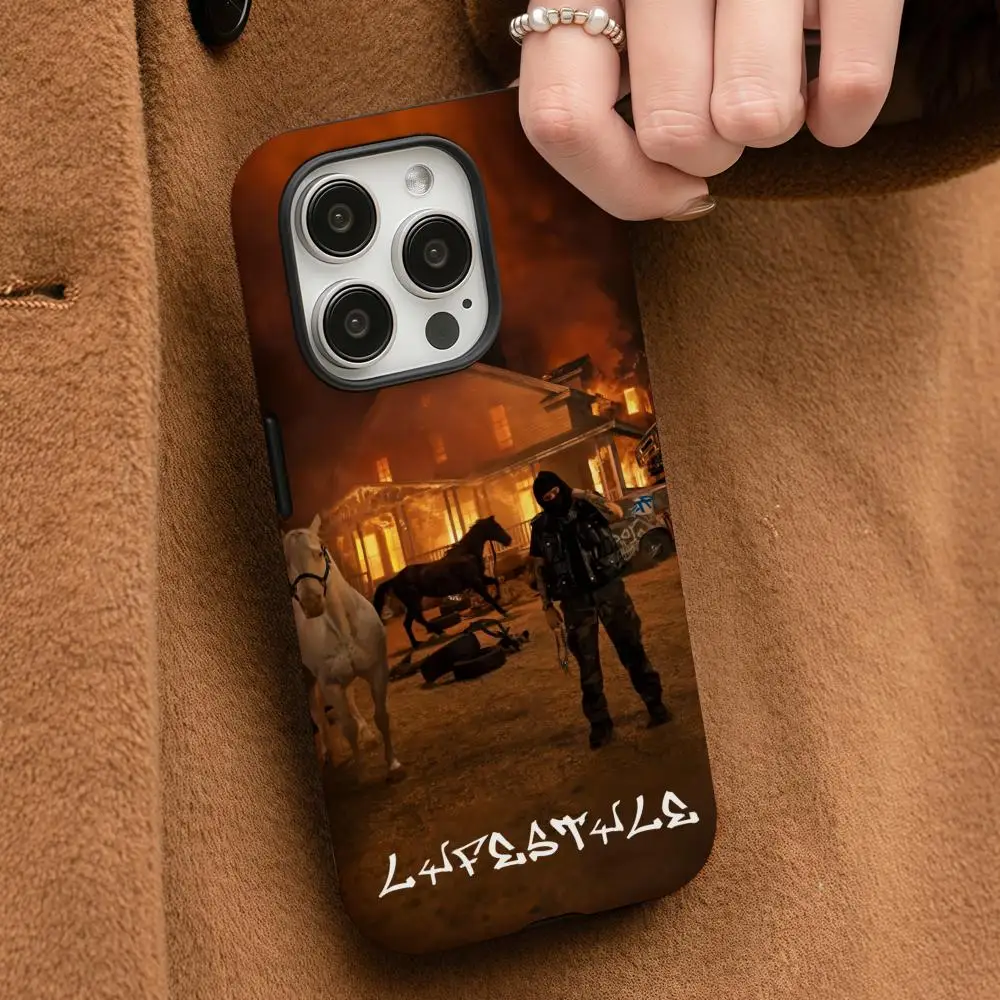 

Y-Yeat Lyfestyle 2093 Phone Case For iPhone 17 16 15 14 13 12 Pro Max Plus Glossy HD Double-Layer Liquid Back Film Hard Shell