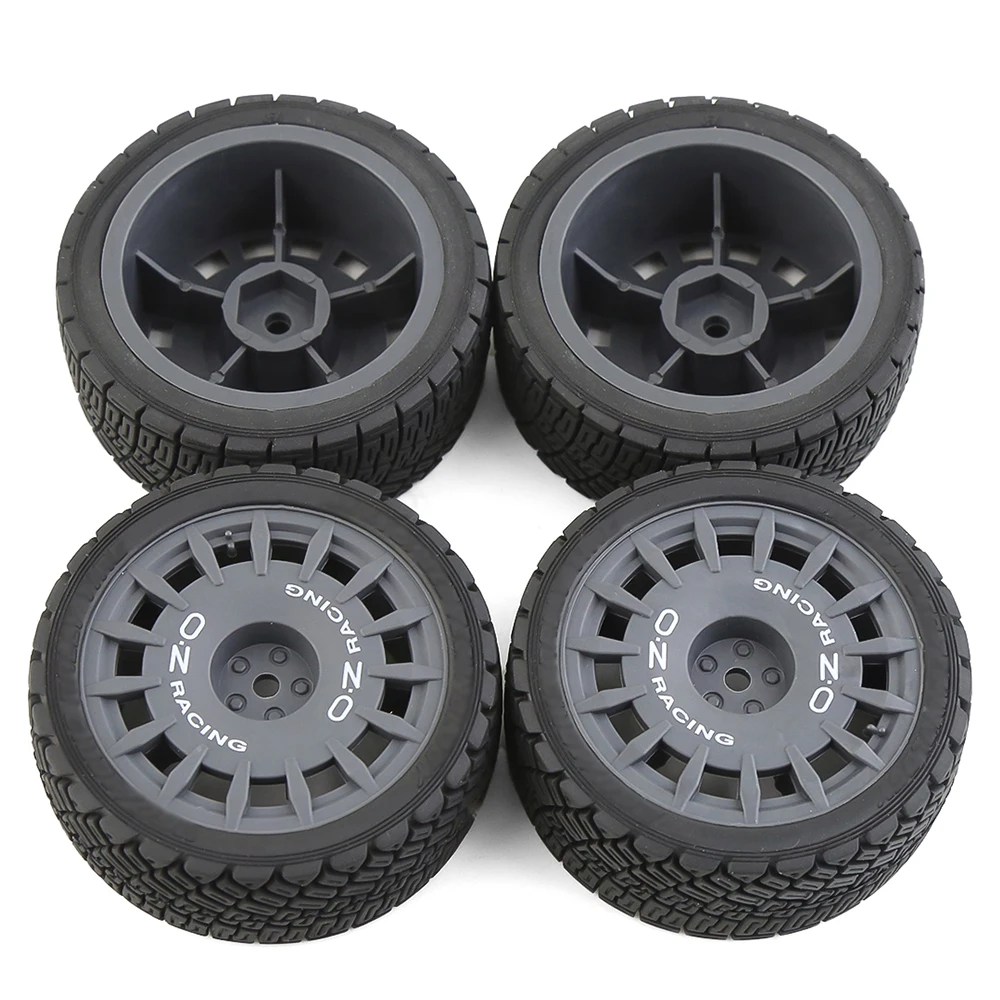 4 Uds 1/10 llanta de rueda de plástico neumático de goma Universal para todos los 1/10 RC Rally carreras en carretera TAMIYA TT02 XV01 HSP 94123 HPI KYOSHO WLt