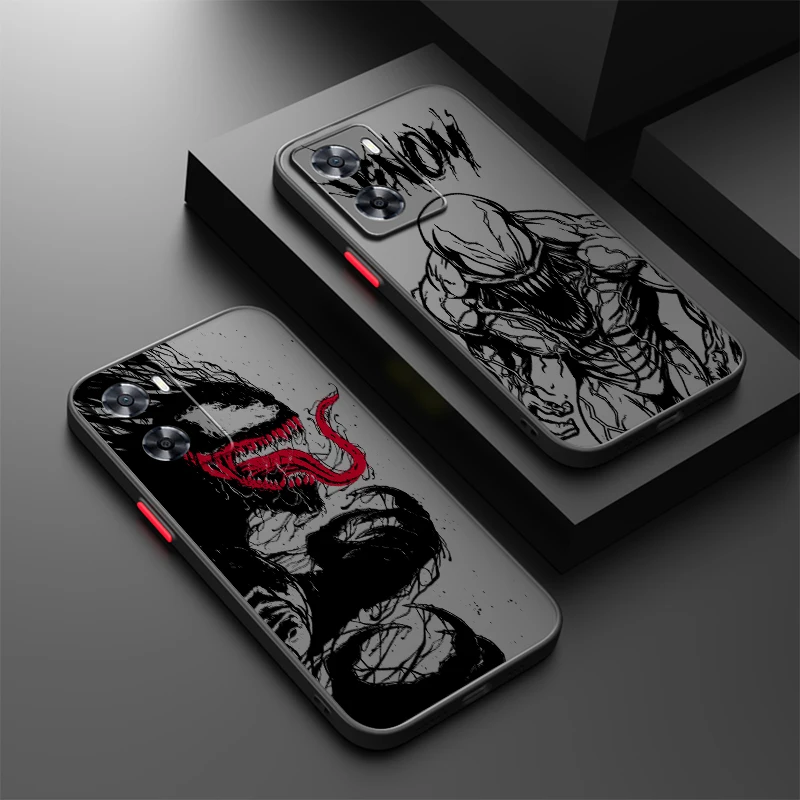 Venom Popular Art Cool Marve Frosted Translucent For OPPO X5 X3 A54S A5 A94 A16 A53S A57 A74 A72 A96 A98 A78 5G Funda