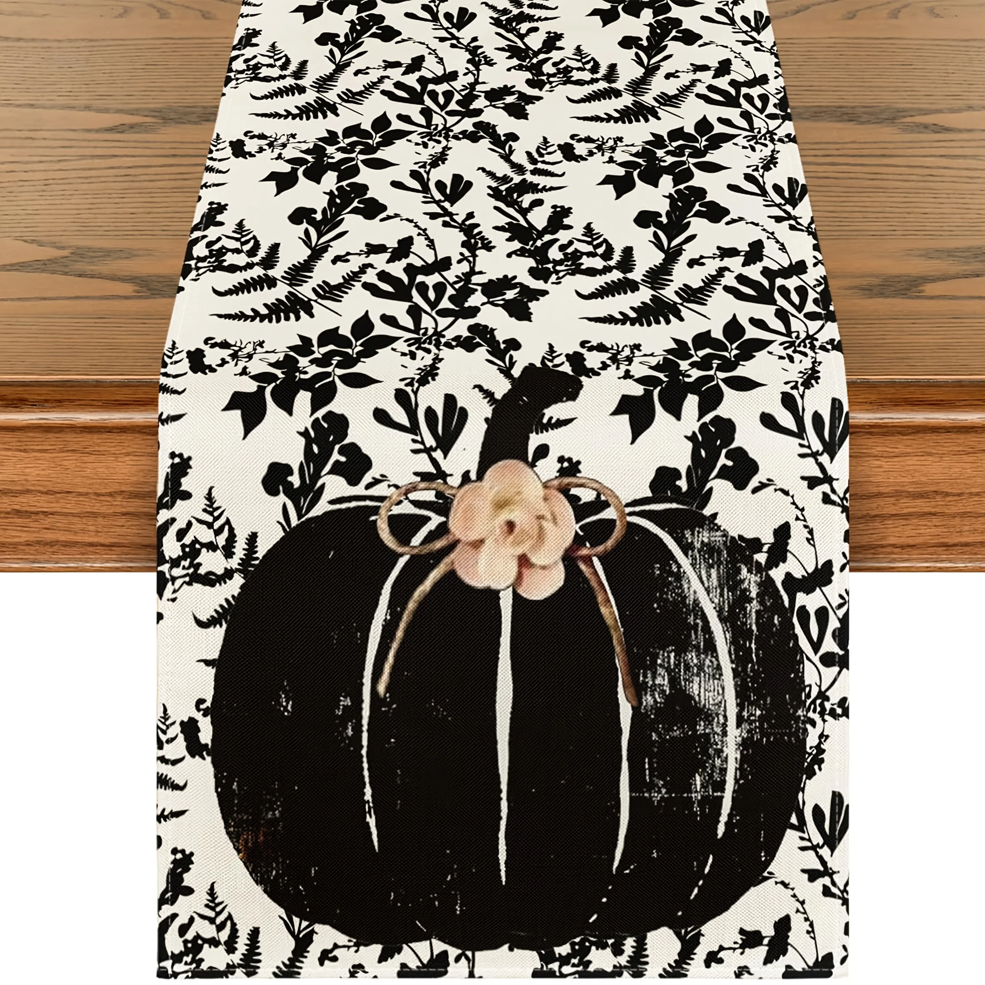 

1 Piece of Pumpkin Leaf Dark Flower Fallen Leaf Tablecloth, Suitable for Restaurants, Homes, Harvest Parties, and Pastoral Markets.