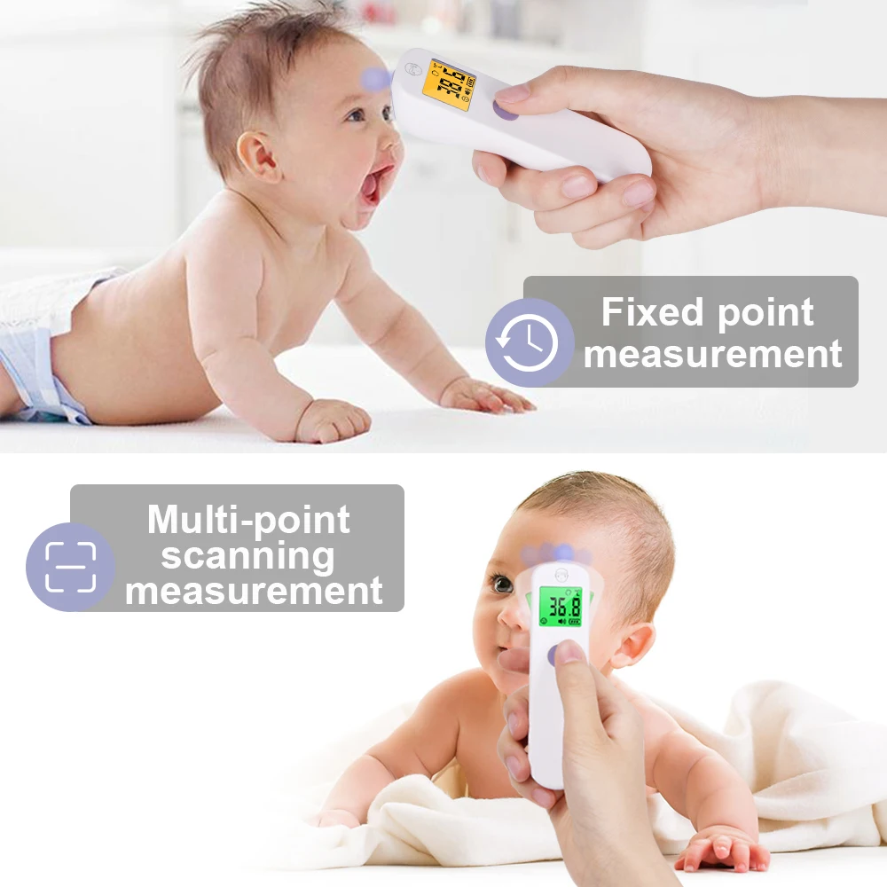 hetaida Digital Infrared Thermometer Forehead Body Non-Contact Thermometer Baby Adult Fever Accurate Measure Medical Thermometer