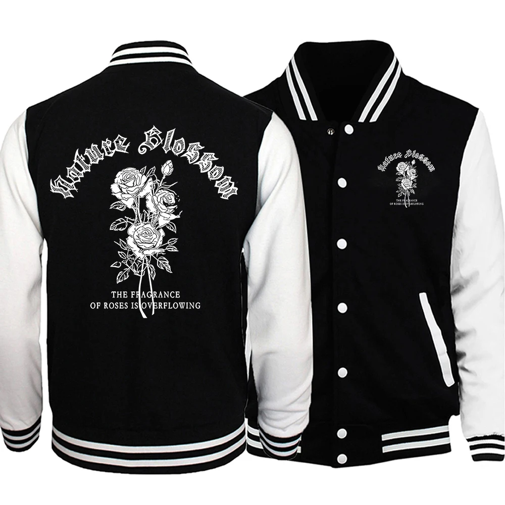 

Flowers And Letter Prints women's Jackets Preppy Style Baseball Uniforms Casual S-3XL High Street Preppy Style Motion Tops