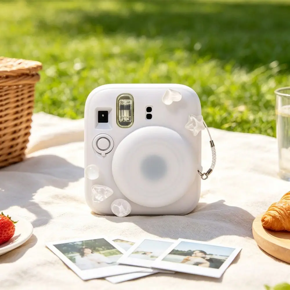 Soft Silicone Camera Case with Lens Cap Shock Absorbing Protective Shell Scratch Resistant for Fujifilm Instax Mini 13