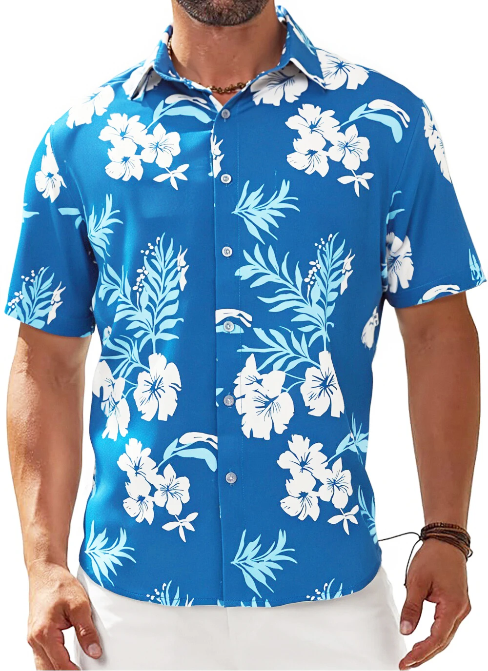 

jeansian Hawaiian Shirt for Men, Unisex Summer Beach Casual Short Sleeve Button Down Shirts, Printed Clothing SH001