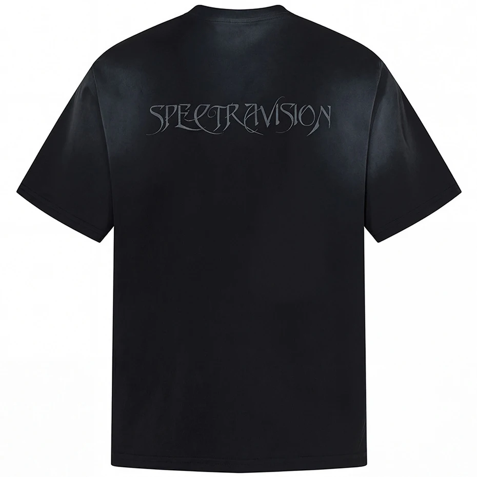 Men's T-shirt Casual Retro Gothic Punk Oversized Loose Distressed Embroidery Rivet Tshirts Tee Tops