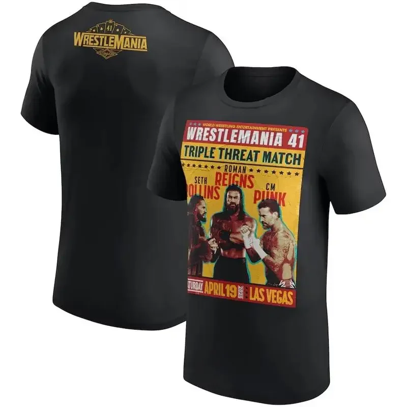 Rollins Triple Threat Match Cotton T Shirt Full Size S 3Xl