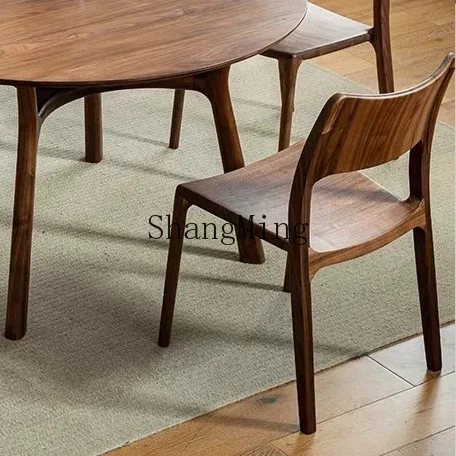FG good-looking new Chinese ash wood dining table and chair combination small apartment dining suite walnut solid wood furniture