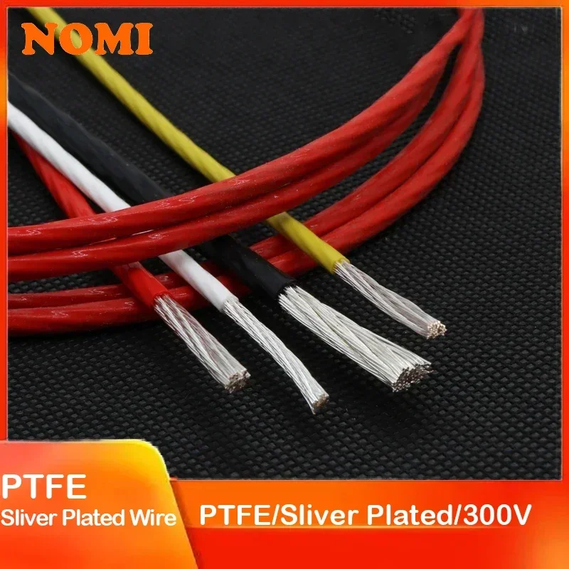 

Silver Plated PTFE Wire 1/5M 10/11/13/14/15/18/20/22/24/26/28/30 AWG High Purity OFC Copper Cable For 3D Printer DIY