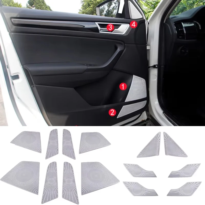 

For Skoda Kodiaq 2017 2018 2019 2020 Car Audio Speaker Door Loudspeaker Trim Sticker Interior Trim Door Audio Speaker Cover