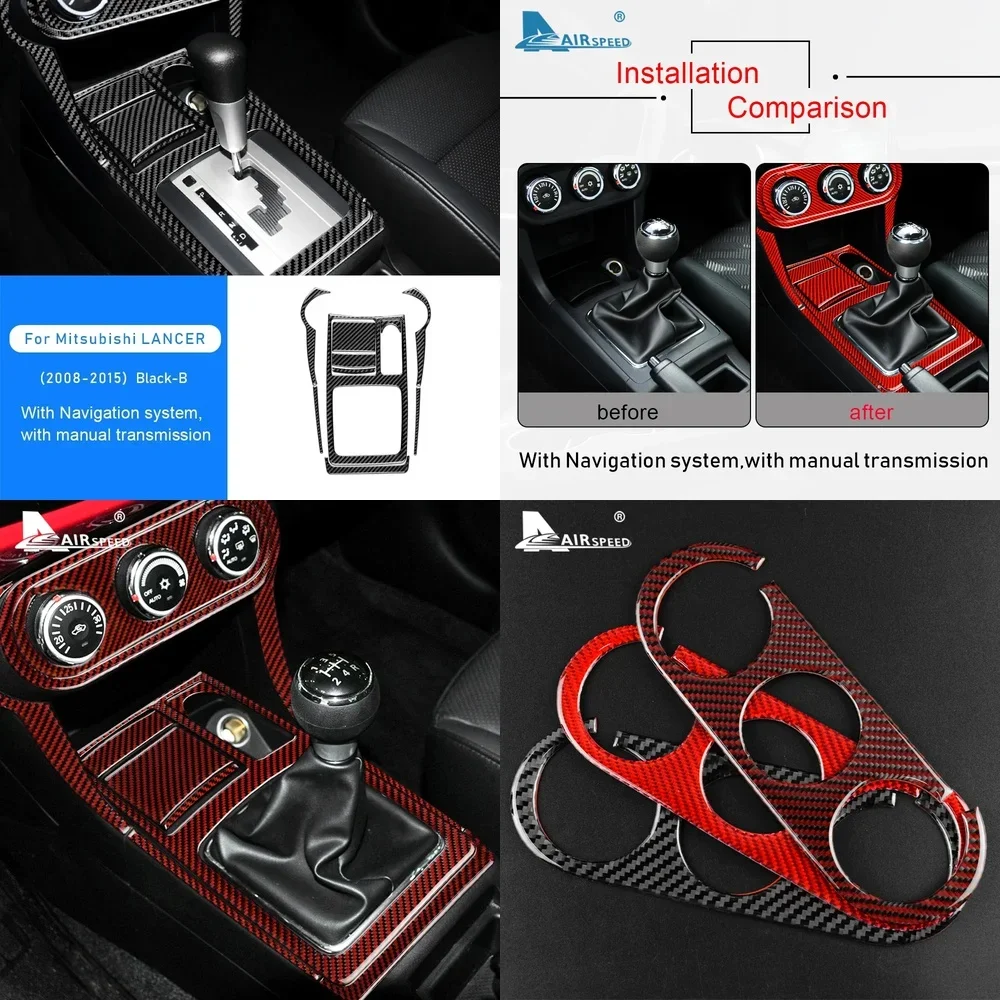 

Soft Carbon Fiber Sticker for Mitsubishi Lancer 2008 2015 Interior Trim Dashboard Decor Auto Styling Central Console Panel