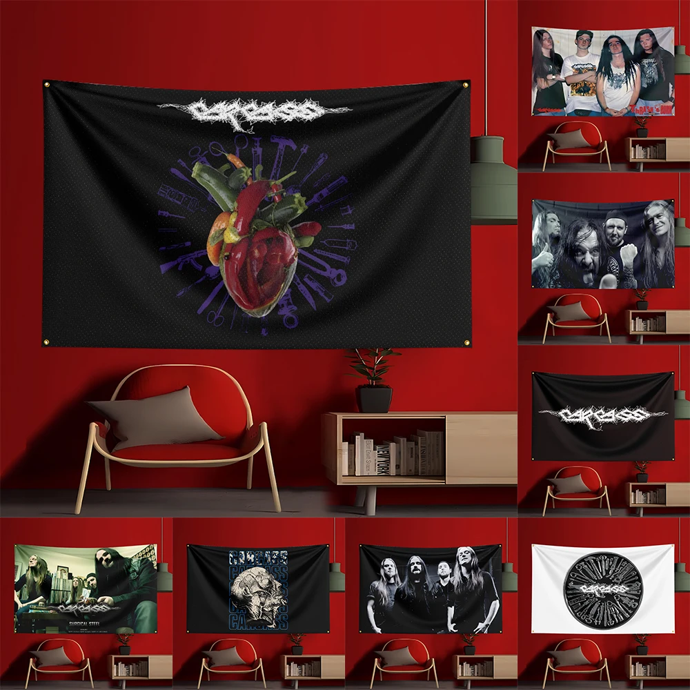 Customize 3x5 Ft Carcass Band Concert Flag Polyester Printed Flags Banner Tapestry for Room Garage Decor Concert Flag