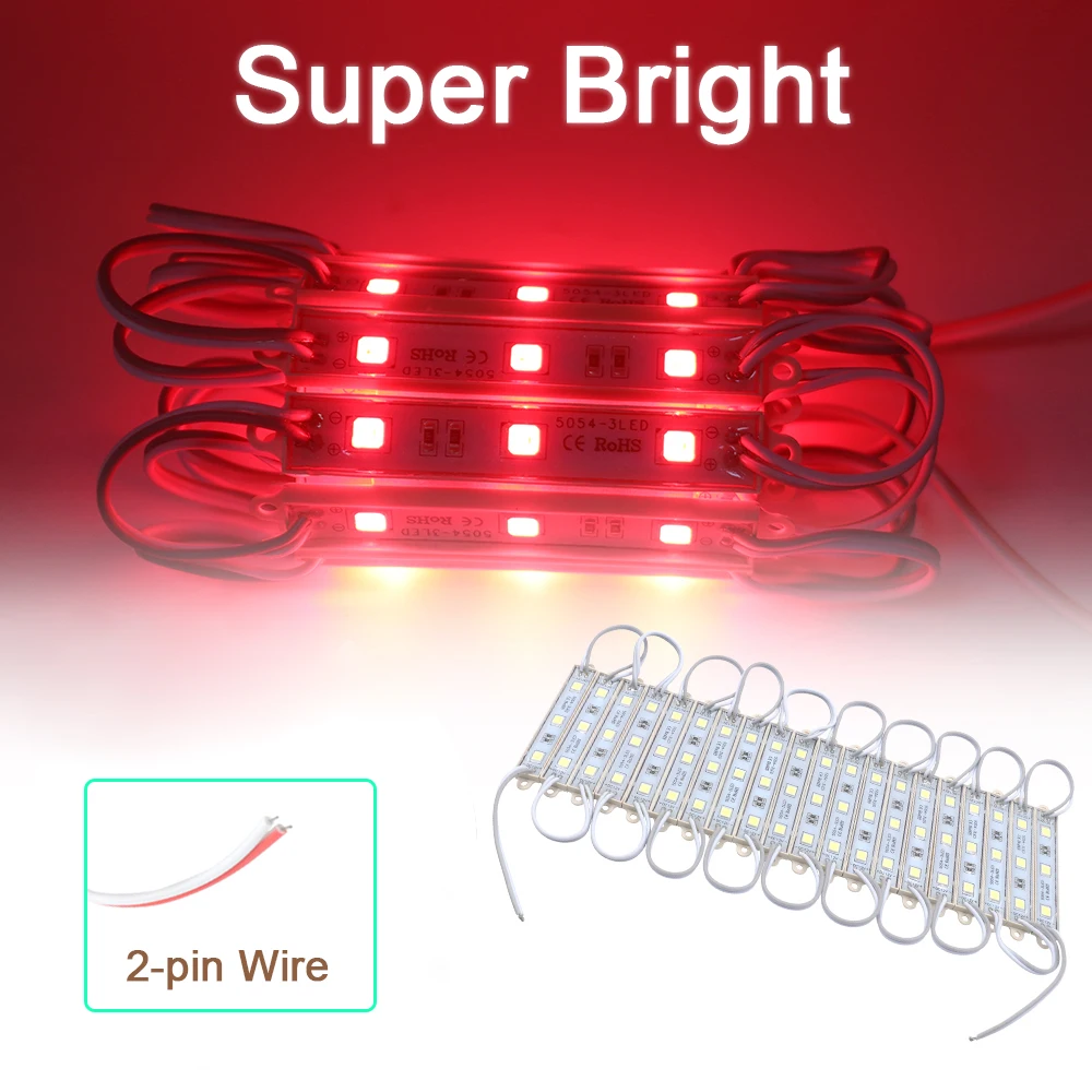 12V LED SMD 5054 Module Led String Rigid Light Super Bright 20pcsx3LED Waterproof Light Box Lighting Lamp Sign Decor 6 Colors