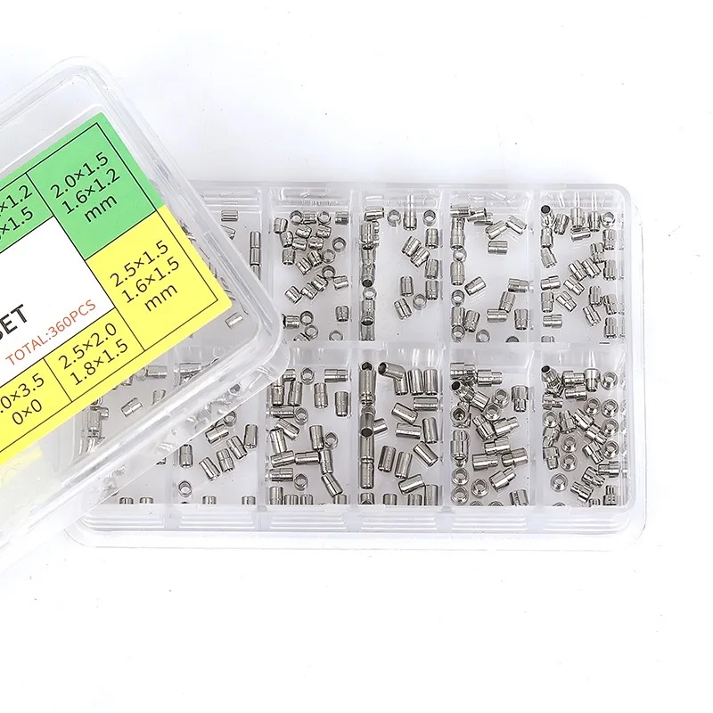 360/500Pcs Waterproof Watch Crown Tubes Stainless Steel Mixed Sizes Set for Watchmakers Accessories Watch Repairers Replacement