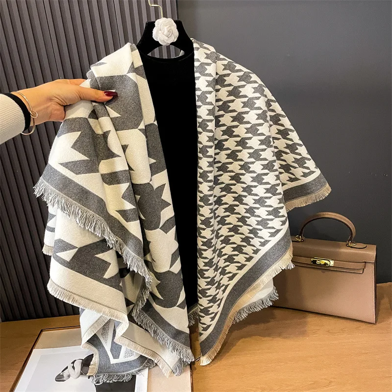 Winter Autumn Imitation Cashmere Scarf Women Fashionable Elegant Print Shawl Winter Wrap Design Warmth Scarves Femal Poncho