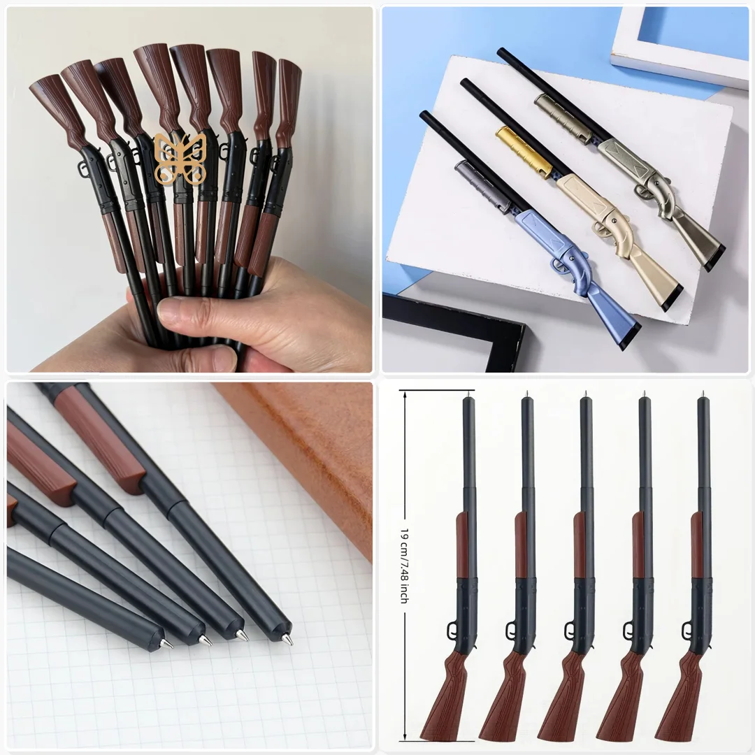 Smooth Writing Gun Shape Ballpoint Pen Unique Office Stationery Military Collection Display Fun Gift