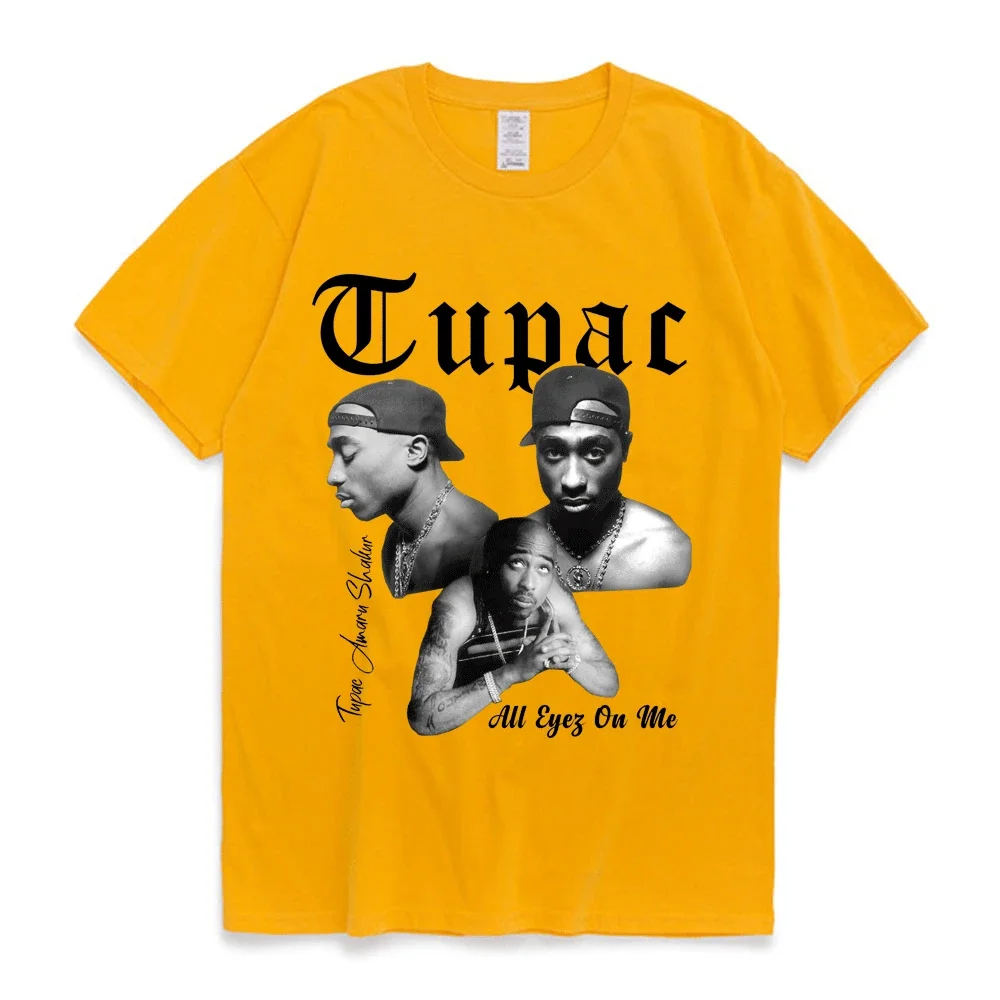 Rapper Tupac 2pac Graphic T Shirt Fashion High Quality Short Sleeves T-shirts Oversized Hip Hop Streetwear Men\'s Cotton T-shirt