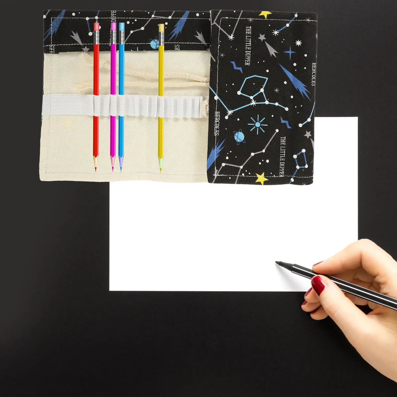 

Премиальный холщовый пенал-ролл для карандашей: вместительный органайзер для художественных принадлежностей, портативное решение для хранения и переноски