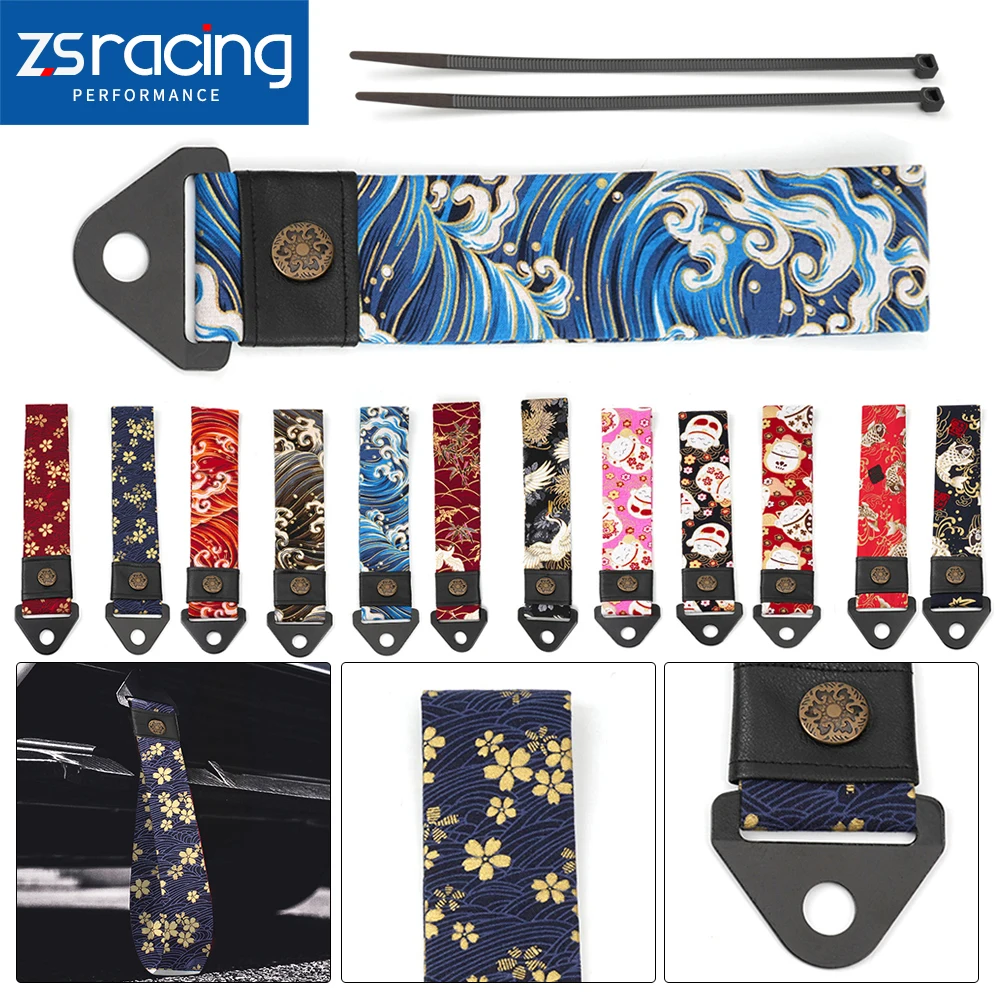 Universal Racing Tow Strap JDM Car Modification Sports Trailer Belt Fit for Front or Rear Front Bumper Decorative BAG073-077