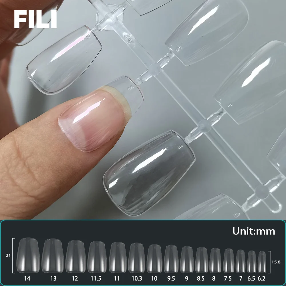 FILI 120Pcs Artificial nails XXL Extra False Nails Tips Press On Nail Soft Gel XL Short Coffin Almond Square Fake Nail Capsule