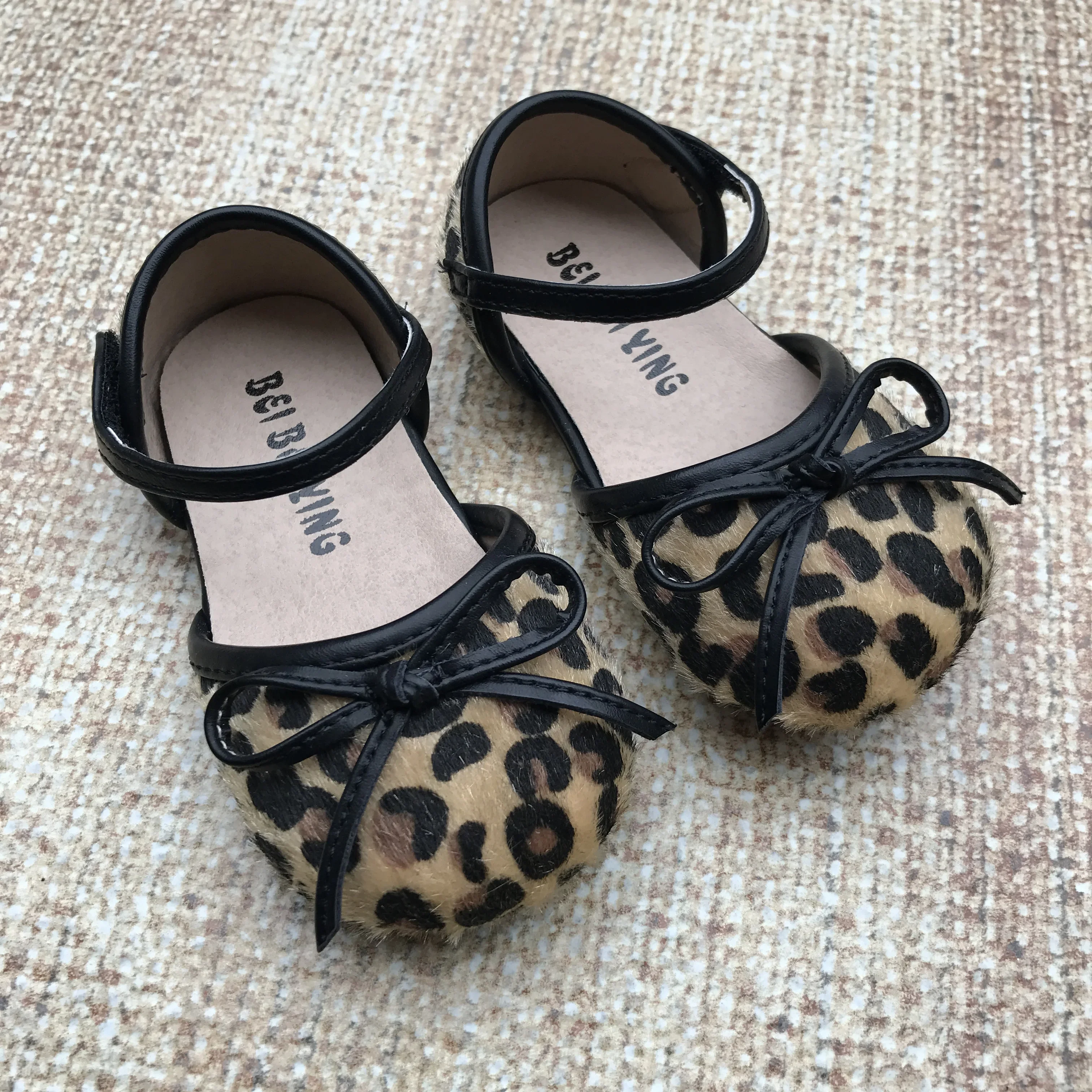 Spring Autumn Baby Girls Leather Shoes Fashion Leopard Princess Mary Janes Shoes Baby Single Flats Shoes