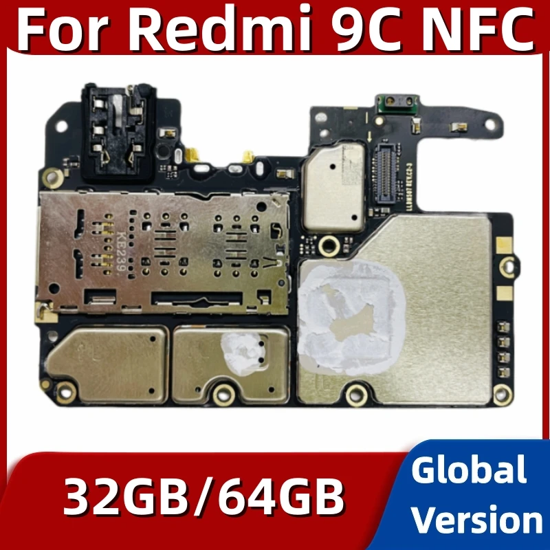 Motherboard for Xiaomi Redmi 9C NFC, M2006C3MNG, 32GB, 64GB ROM, Unlocked Mainboard, with Helio G35 Processor