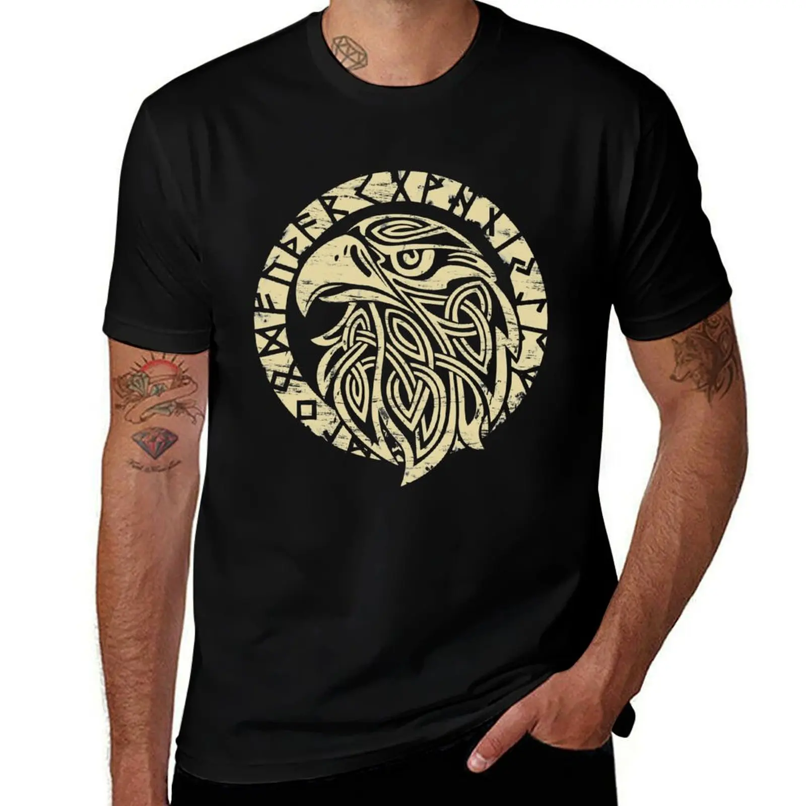 Viking raven T-Shirt Louboutins cotton man t-shirts fitted t shirts for men