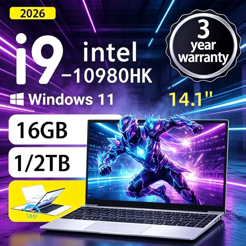 Ultra Slim Laptop Intel Core I9-10980HK 14.1" 16GB RAM 2TB SSD Portable Laptops Windows 11 Office Study Notebook Computer