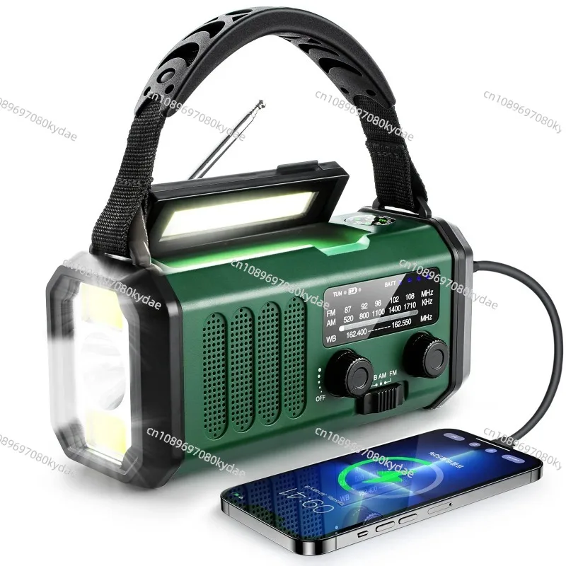 10000/20000mAh Battery Emergency Hand Crank Weather Radio with Solar Charging  Built-in Flashlight, Reading Light SOS Alarm