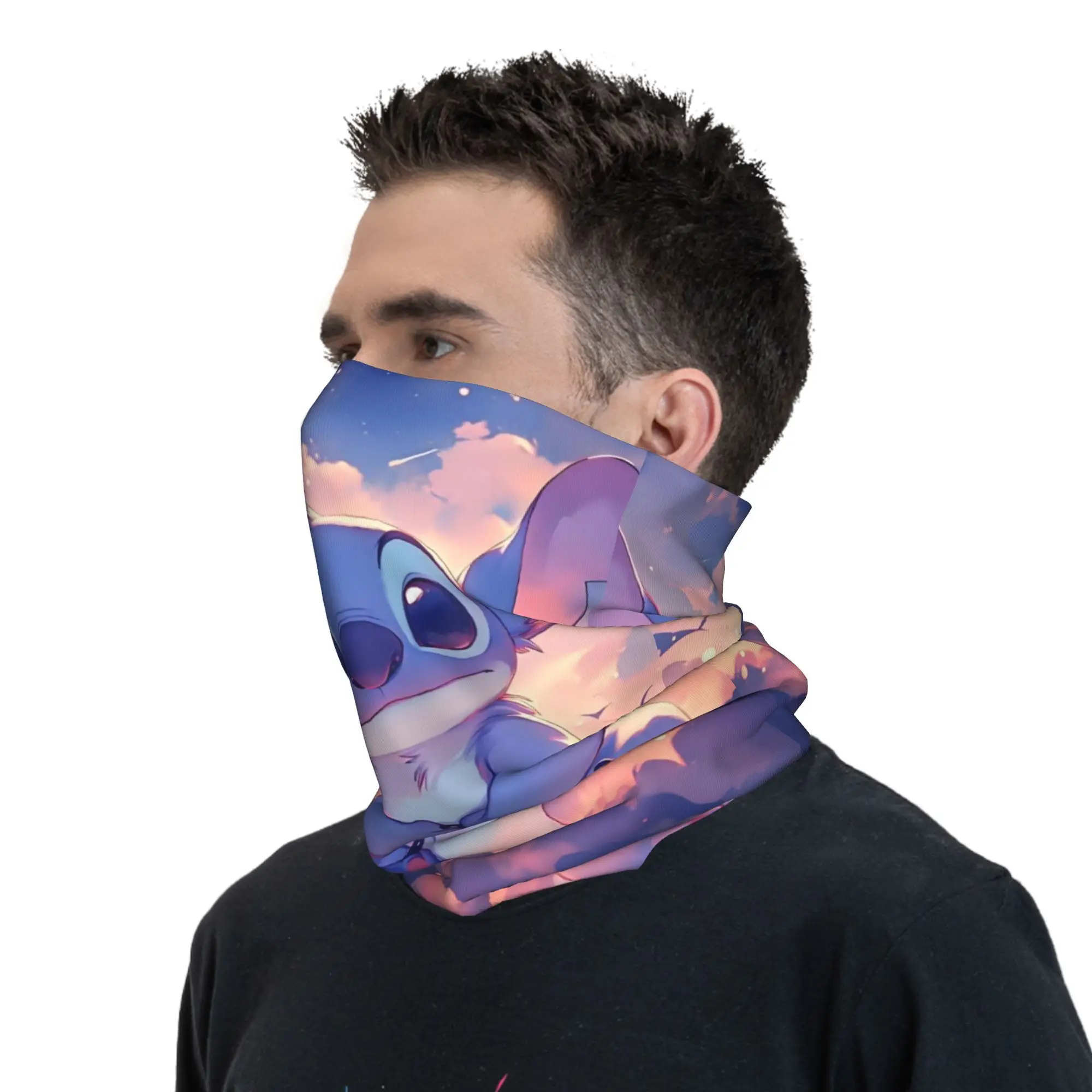 مخصص غرزة أنيمي مطبوعة باندانا الرقبة أدفأ النساء الرجال الشتاء التزلج وشاح أنبوبي الجراب Kawaii الكرتون المطبوعة واقي الوجه
