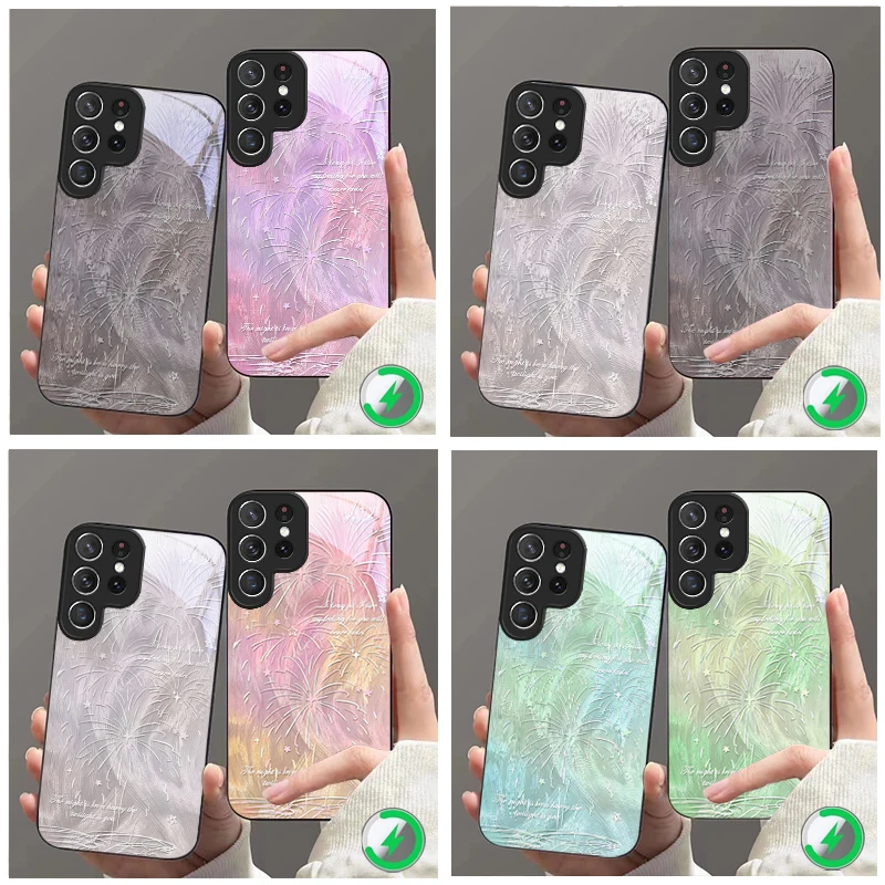 Healing enchanting aura Suitable For Samsung Galaxy S25 Ultra S20 FE S21 S22+ S23 Plus S24 S26 Edge magnetism Glass Phone Casee