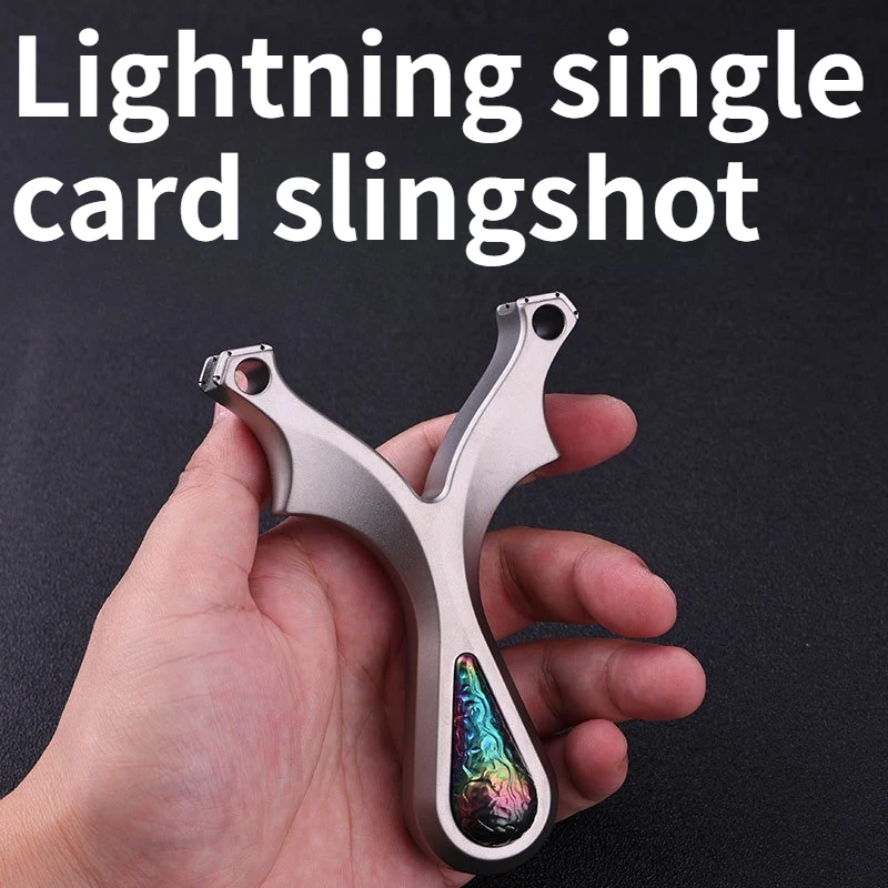 

NEW All Titanium Alloy TC21 Small Waist Single Card Lightning Card Ball Closed Precision High-end Flat Leather EDC Slingshot