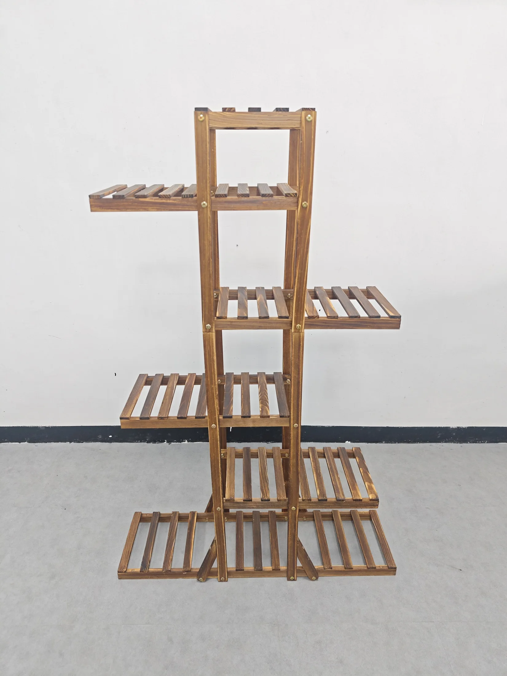 Wood Flower Planter Pot Stand Display Rack for Indoor Outdoor Garden Yard Storage Shelf image 3