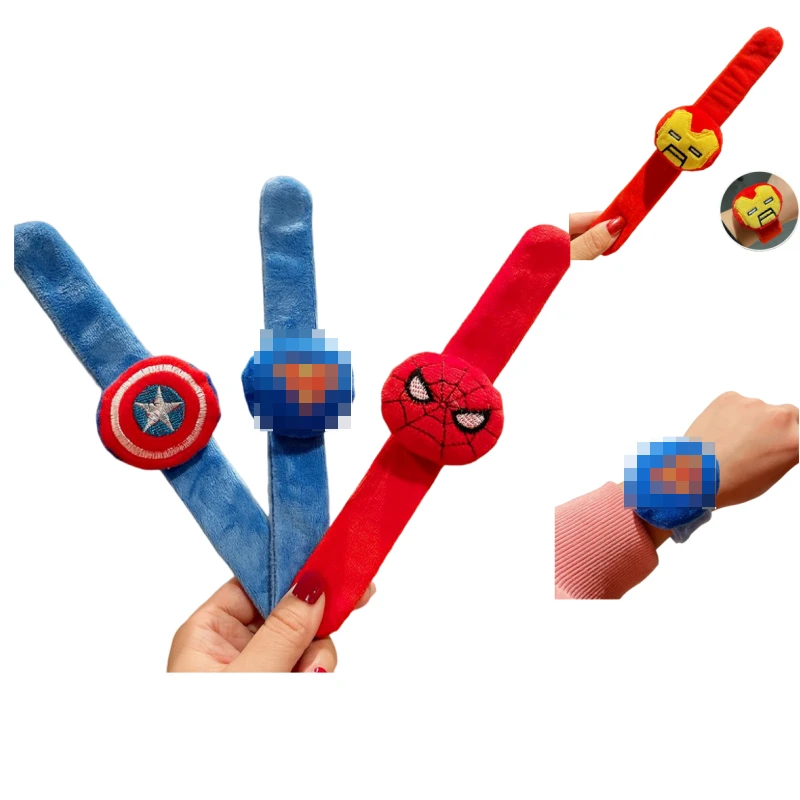 Marvel Hero Cartoon Doll Christmas Bracelet Plush Doll Spider-Man Captain America Children's Creative Small Gift Decoration