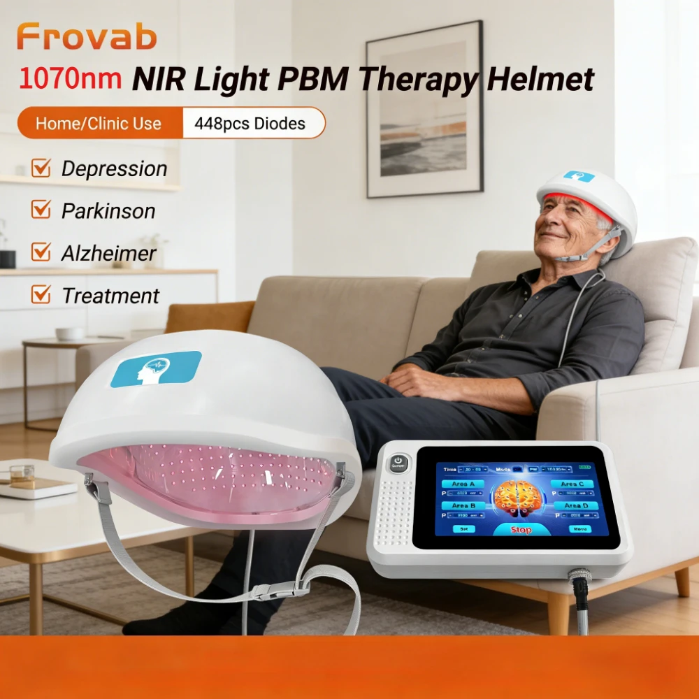 

Frovab 448 диодов 1070 нм ближний инфракрасный прибор для терапии мозга фотобиомодуляция для деменции Паркинсона TBI, инсульт Альцгеймера