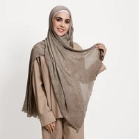 180*65cm Tie-dye Crinkle Rayon Hijabs for Women Muslim Scarf Shawls Plain Ladies Breathable Headband Femme Turban Ramanda 2