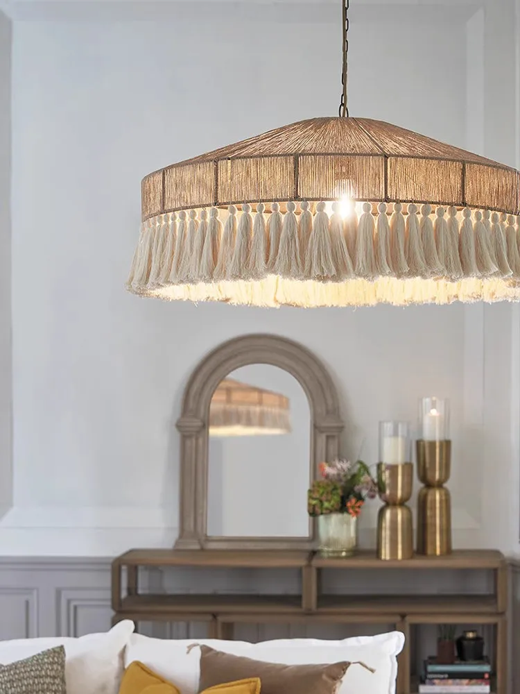 Retro Wabi Sabi Pendant Lights Nordic Rattan Handmade Pendant lamp Living Room Bedroom Restaurant
