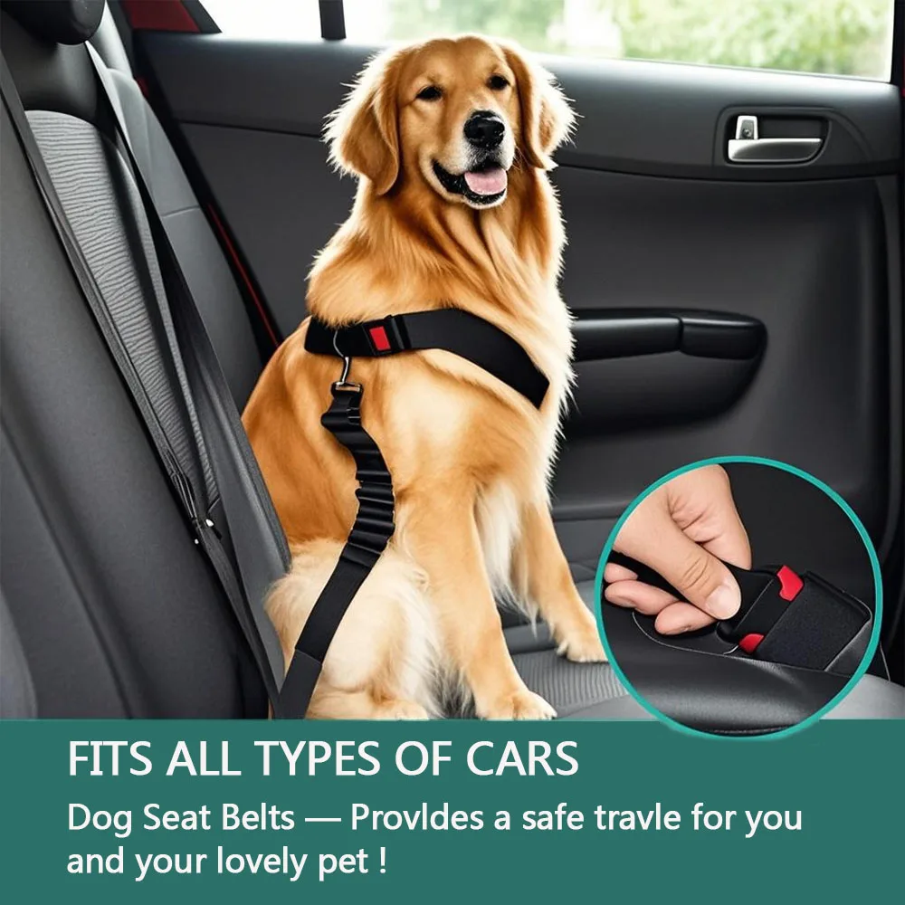 Cinturón seguridad para perros en el auto retráctil con hebilla - imagen 5