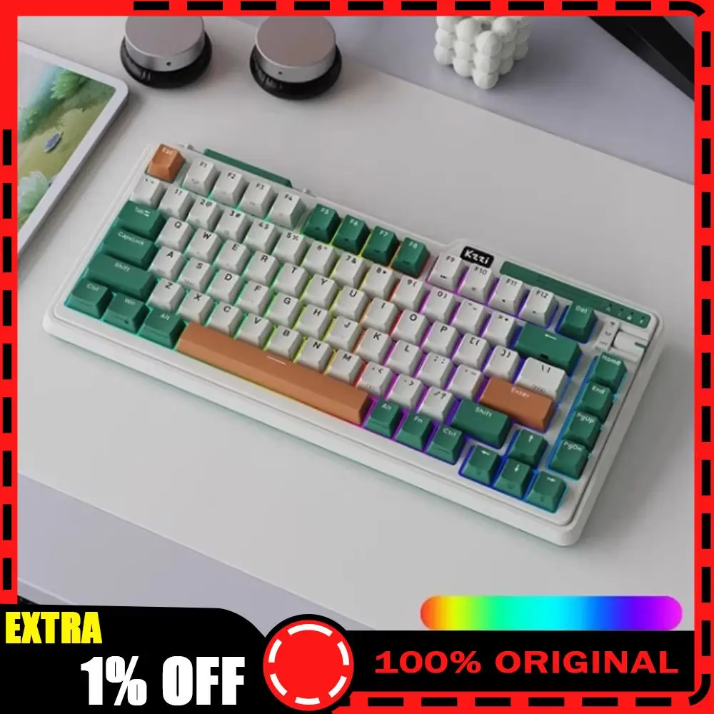 

KZZI K75 V2 Classic Keyboard Wireless Tri-mode Mechanical Keyboard Classic Esports RGB 8000mAh Hot Swap PC Laptop Gamed Keyboard