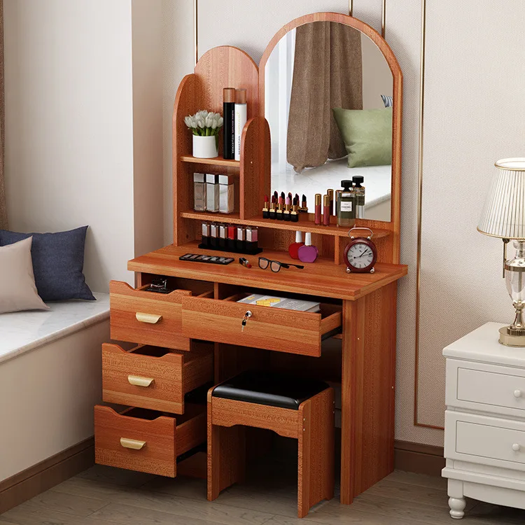 Cheap Simple Modern Kids Bedroom Wooden Dresser Set with Standing Mirror Panel Design for Apartment & Hotel Usepromote sales