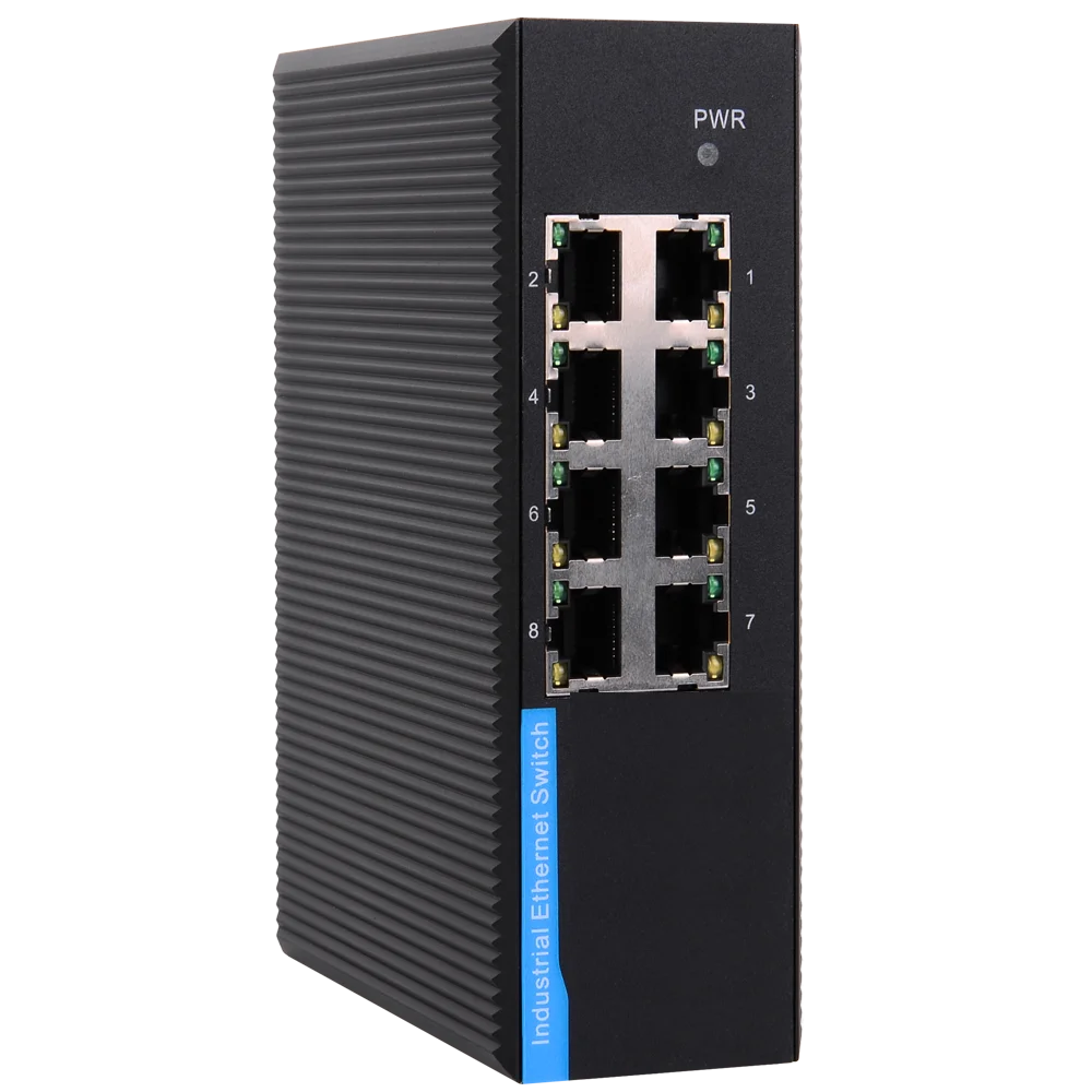 8 Port 9V 12V 24V 48V Din Rail Mini Outdoor Ethernet Gigabit Smart Grid Networking Industrial Ethernet Network Switch