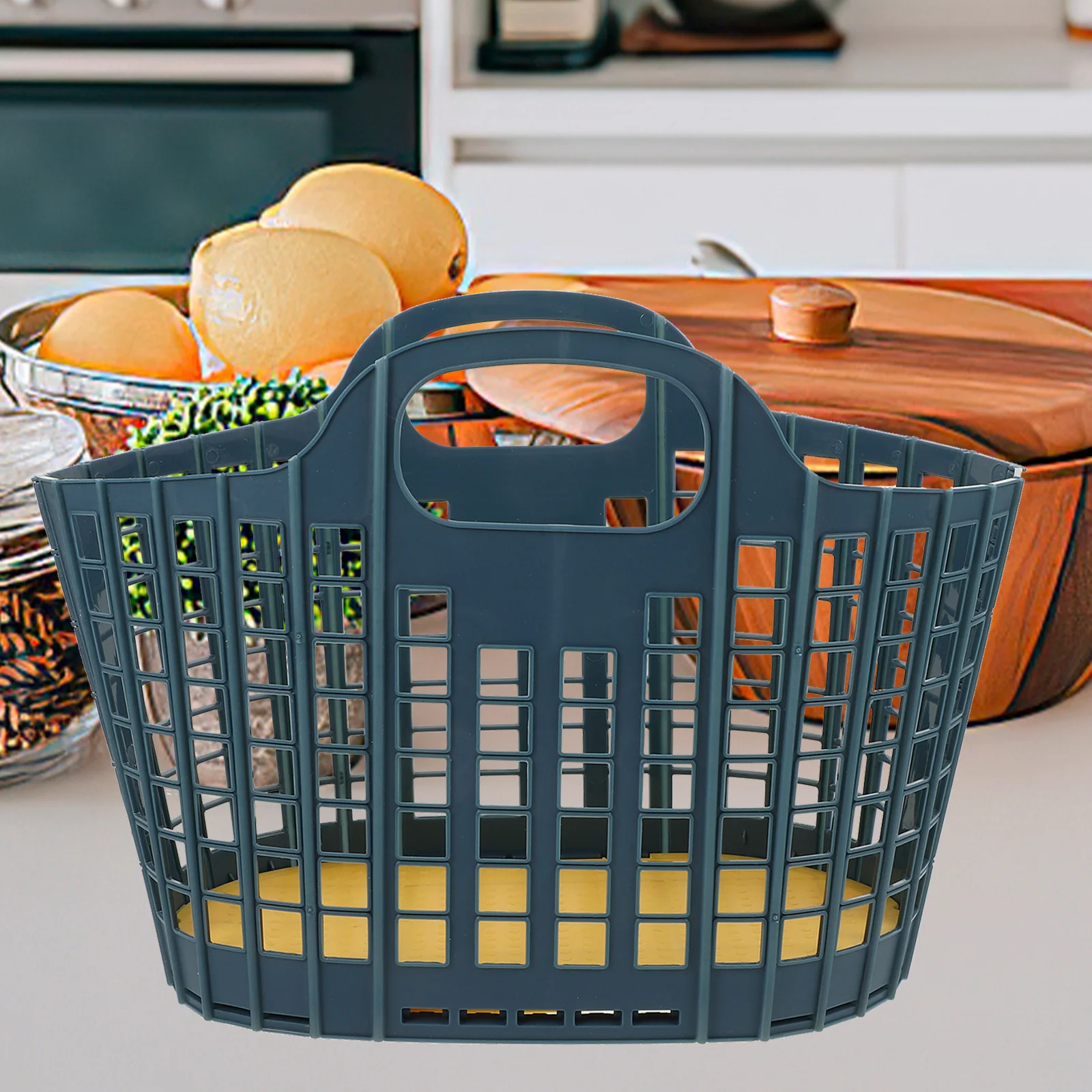 

2Pcs Multi- Storage Basket Kitchen Fruit and Vegetable Organizer Portable Design for Home Hotel Bathroom