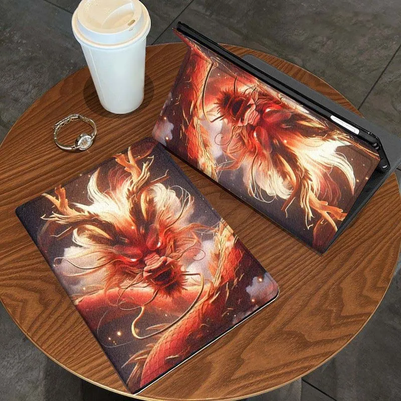 Dragon Art Cool Creative Patte لجهاز iPad Pro Air Mini 2 3 4 5 6 7 7th 8th 9th 10th 11th 10.2 9.7 10.5 10.9 11 13 بوصة حافظة كمبيوتر لوحي