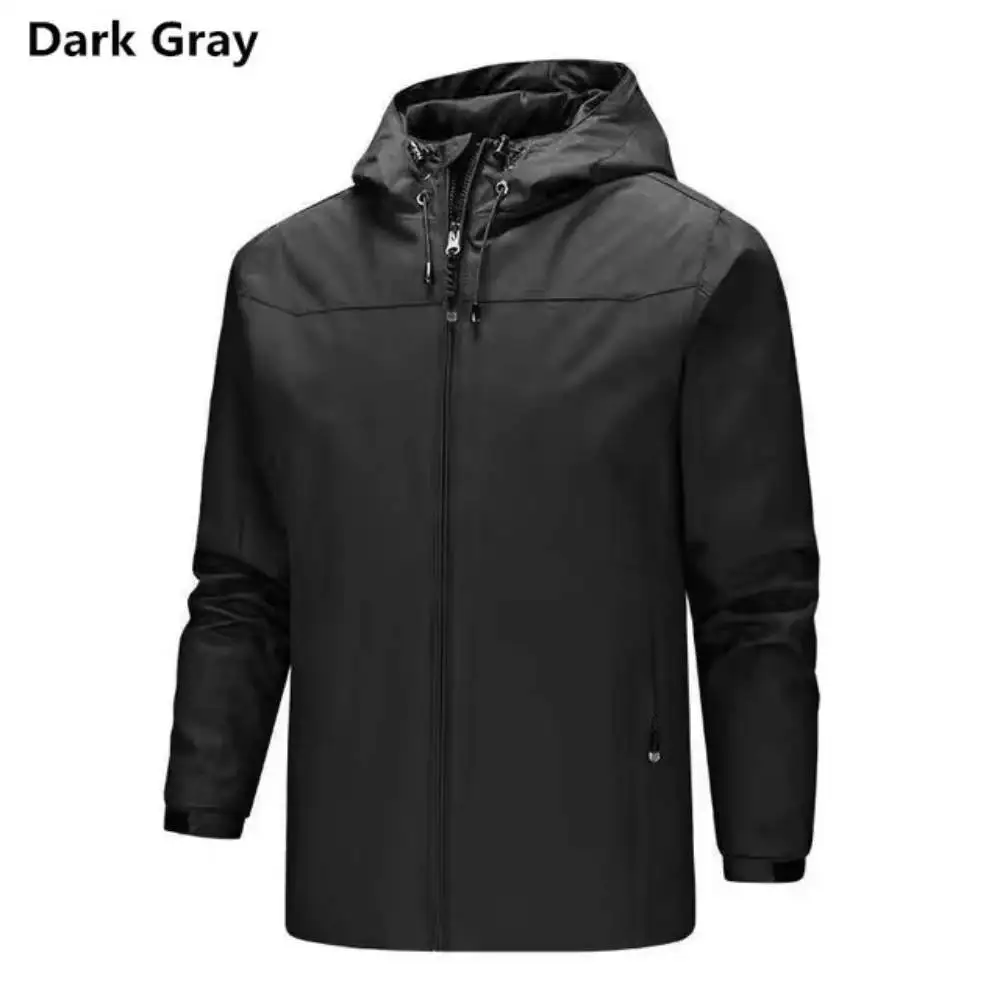 Men Waterproof Rain Windbreaker Lightweight Hooded Outwear Outdoor Raincoat Windproof Jacket Hiking Camping Climbing Skiing Coat