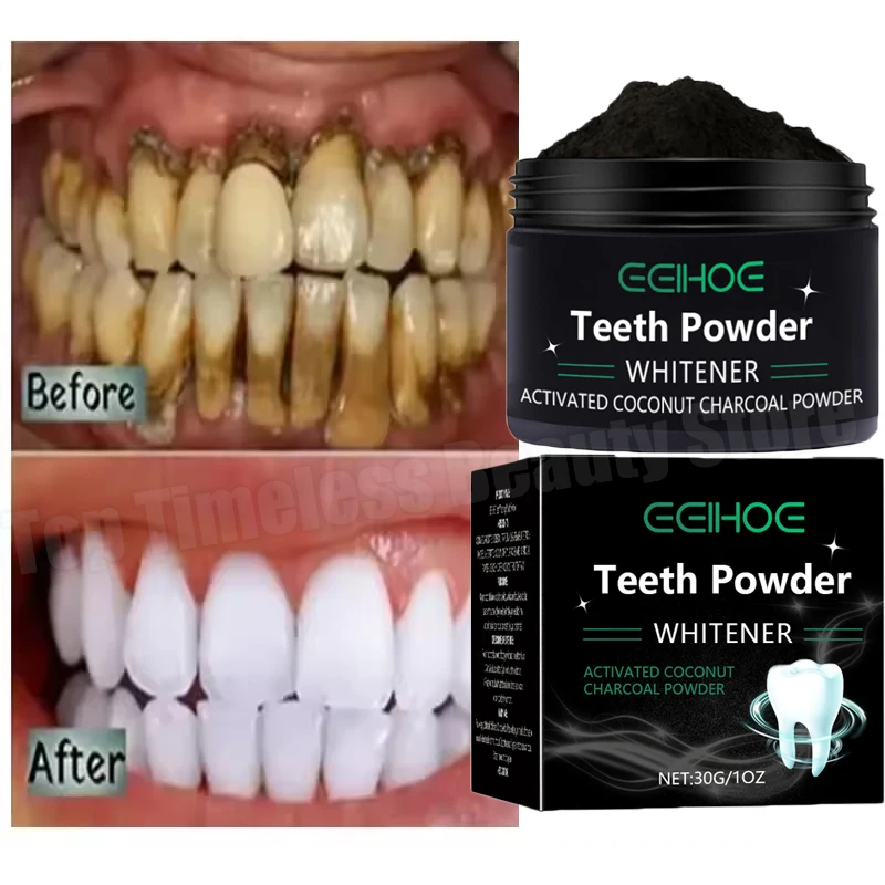 

Whitening Tooth Powder Remove Yellow Stains Dental Bleaching Oral Hygiene Cleaning Fresh Breath Brighten Teeth Care Tools