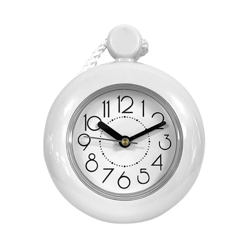 92MF Round Bathroom Wall Hanging Clock for Easy Time Checks Across Daily Home Use