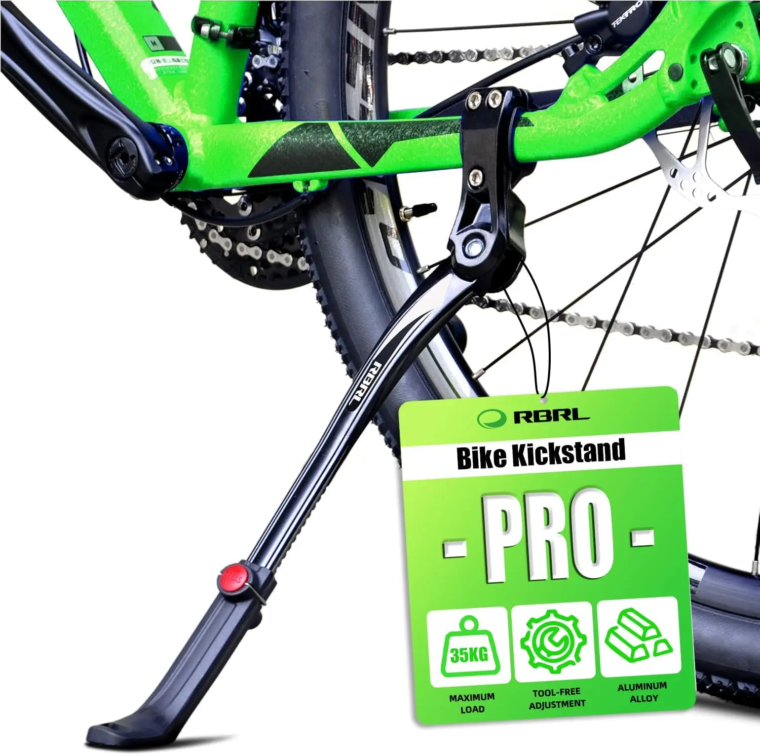 

Bike Kickstand Adjustable for 24-29 inch Bicycles, Aluminum Alloy Side Stand for Mountain Bike Road Bike BMX MTB with Anti-slip