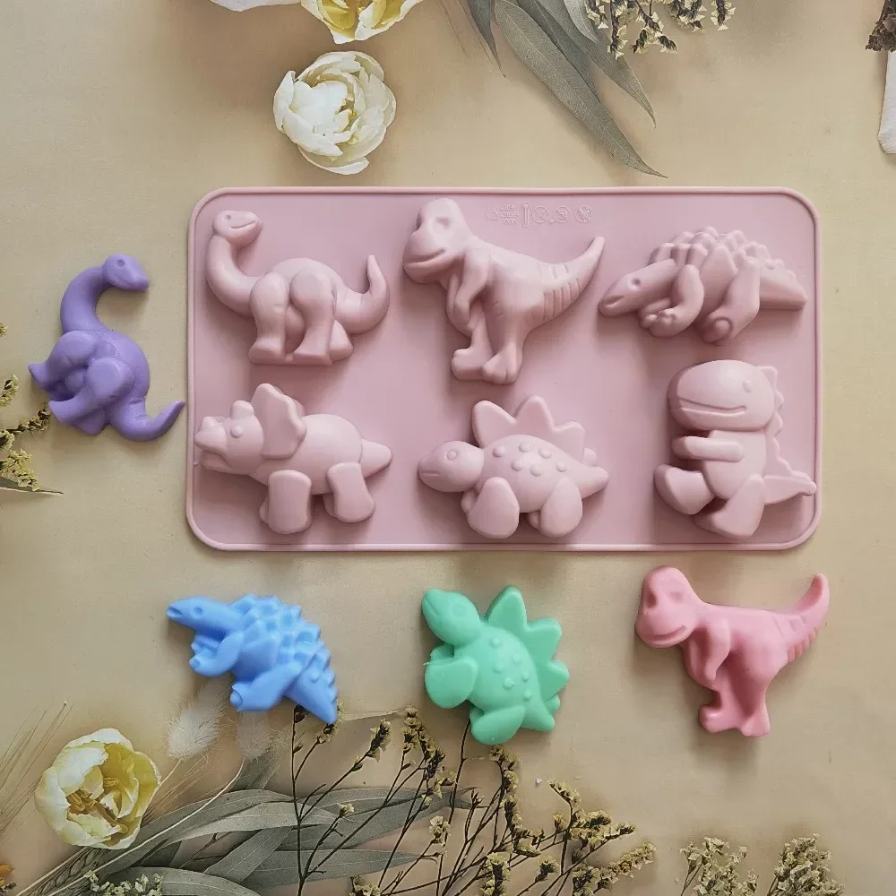 Dinosaur Silicone Chocolate Mold Jurassic Period Animal Candy Biscuit Jelly Fudge Baking Mould Cake Decor Ice Tray Gifts