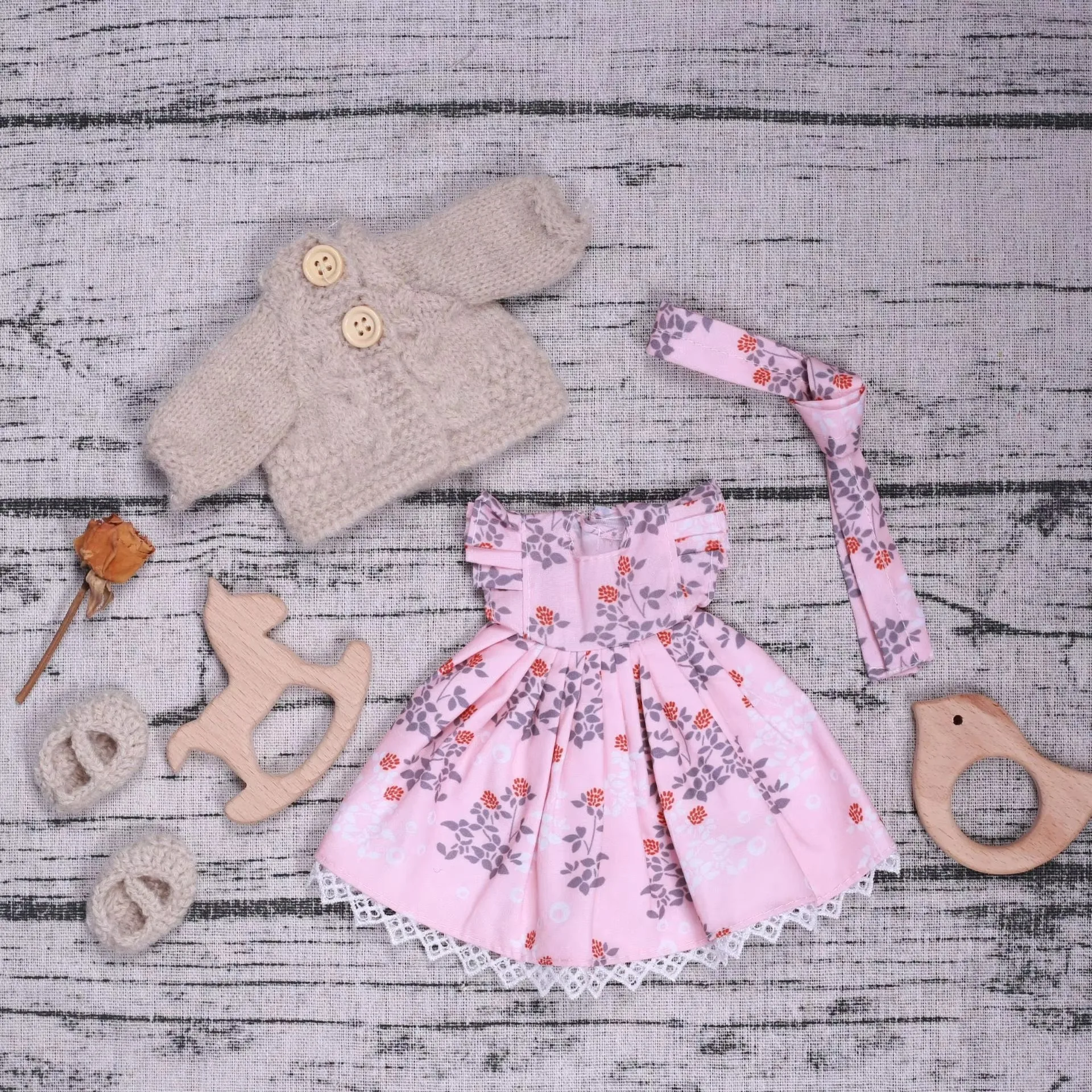 Mini Doll's Clothes Accessories Dress Up For Doll Korea European Style Waldorf Dolls 26CM Pure Cotton Dolly Dress 16Kind Style